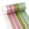 6 Rolls Sage Green and Dusty Rose Ribbon 1 Inch Green Pink Satin Ribbon Blush and Sage Ribbon for Wedding Baby Shower Backdrop Garland Gift Wrapping - 60Yards